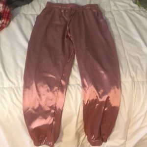 Silk rose gold sweatpants.